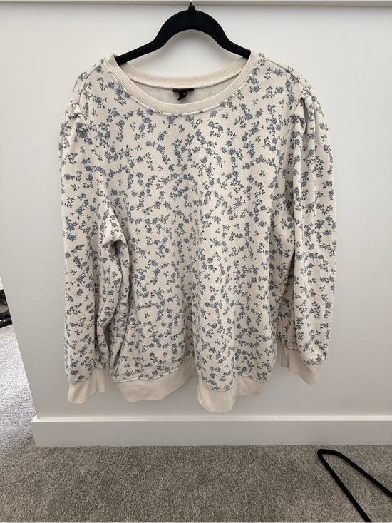 torrid Sweaters - Cream Floral Puff-Sleeve Sweater -